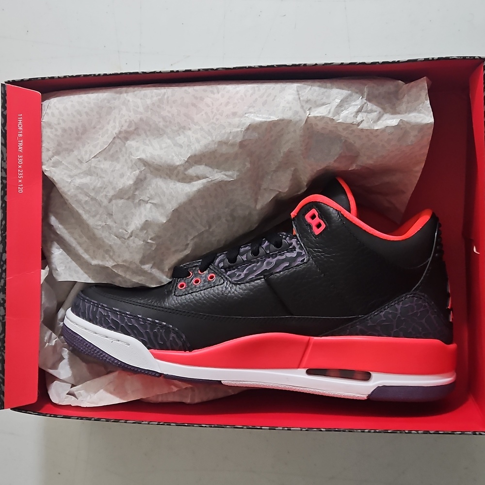 Nike Air Jordan 3 Retro Crimson MENS 9.5 W/BOX 🔥🔥🔥NWT RARE NEVER WORN🔥🔥🔥 - Picture 5 of 11